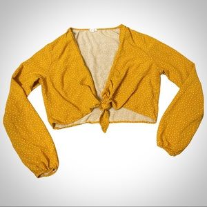 GARAGE tie mustard crop top
